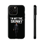 Respect The Call phone case for iPhone 14 Pro Max, glossy finish, Skinny Joey's Cheesesteaks apparel