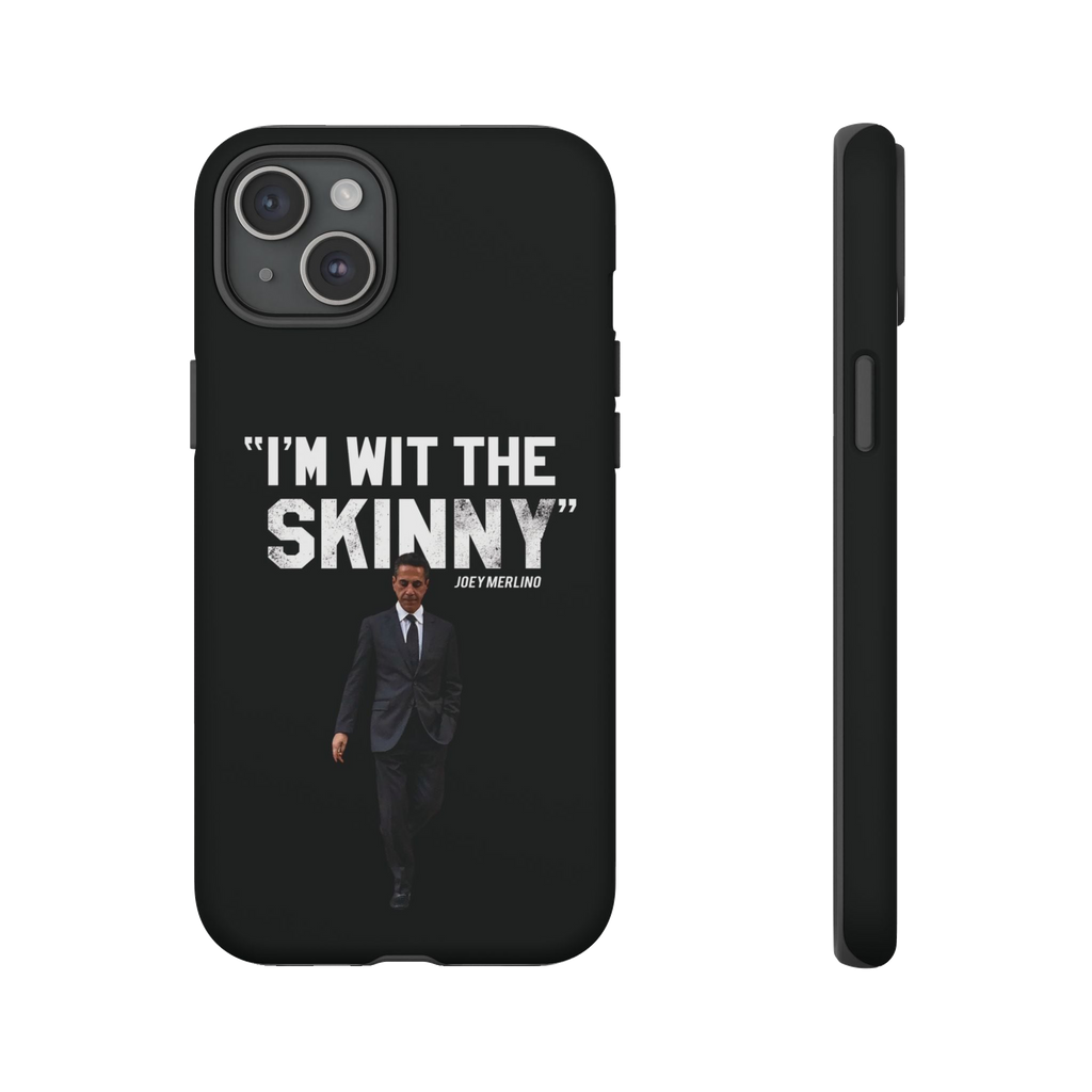 Respect The Call phone case for iPhone 15 Plus, matte finish, Skinny Joey's Cheesesteaks apparel