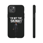 Respect The Call phone case for iPhone 15 Plus, matte finish, Skinny Joey's Cheesesteaks apparel