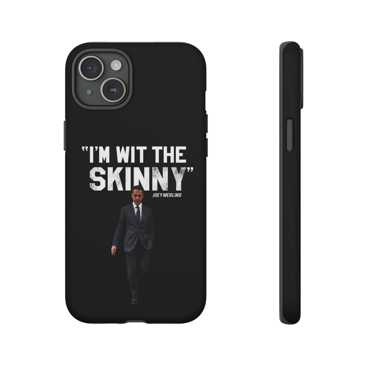 Respect The Call phone case for iPhone 15 Plus, matte finish, Skinny Joey's Cheesesteaks apparel