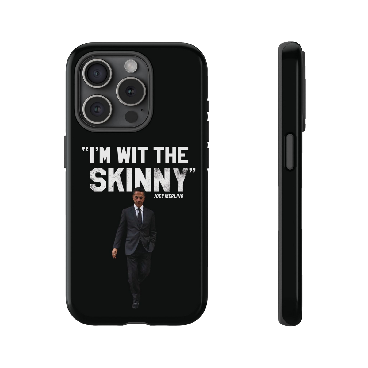 Respect The Call phone case for iPhone 15 Pro, glossy finish, South Philly streetwear