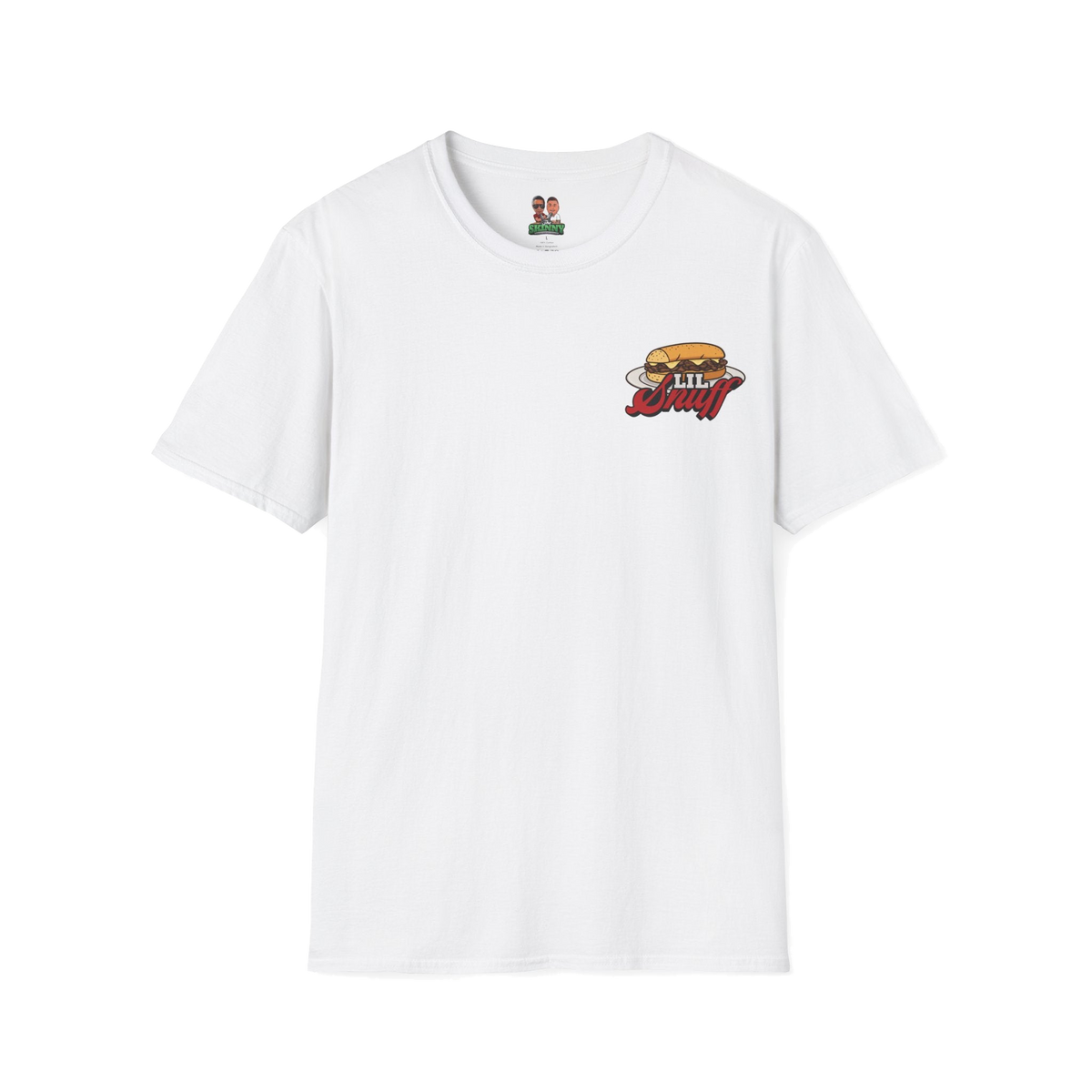 I AM HIM Lil Snuff rant graphic tee in white, Philly culture apparel
