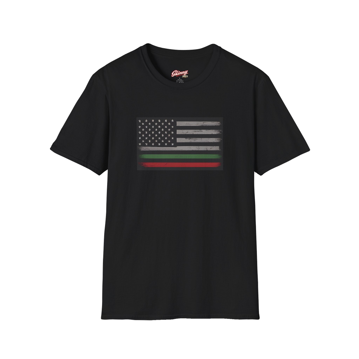 Italian Pride flag graphic tee in black, Skinny Joey's Cheesesteaks apparel