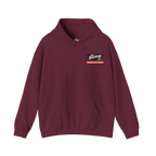 Skinny Joey's Cheesesteaks logo hoodie in maroon, South Philly streetwear