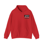 Skinny Joey's Cheesesteaks logo hoodie in red, The Skinny with Joey Merlino podcast merch