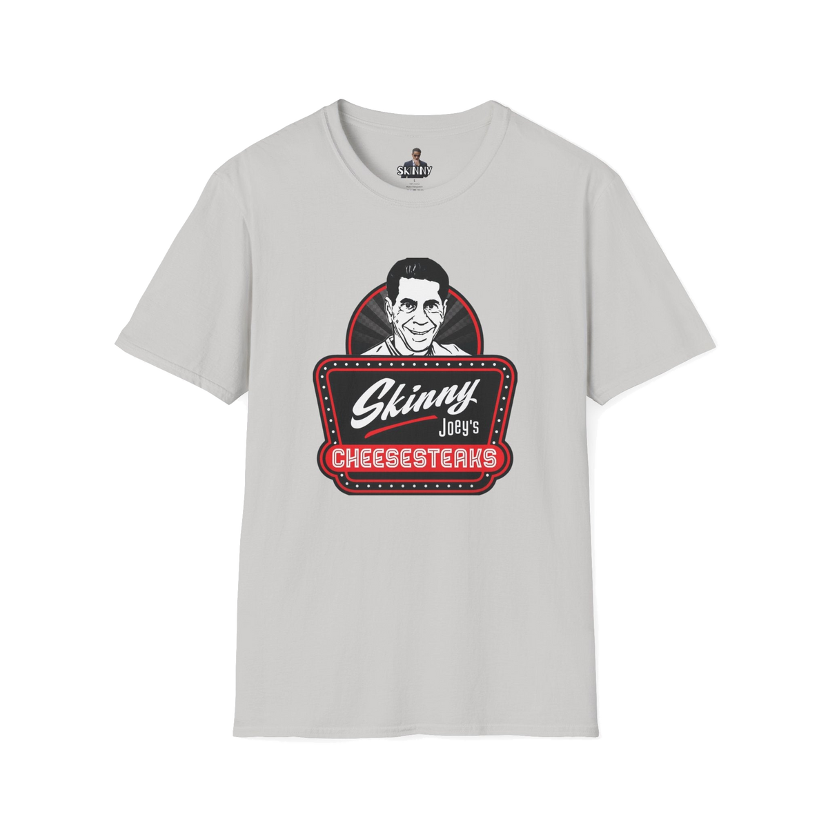 Skinny Joey's Cheesesteaks graphic tee in ice grey, Skinny Joey's Cheesesteaks apparel