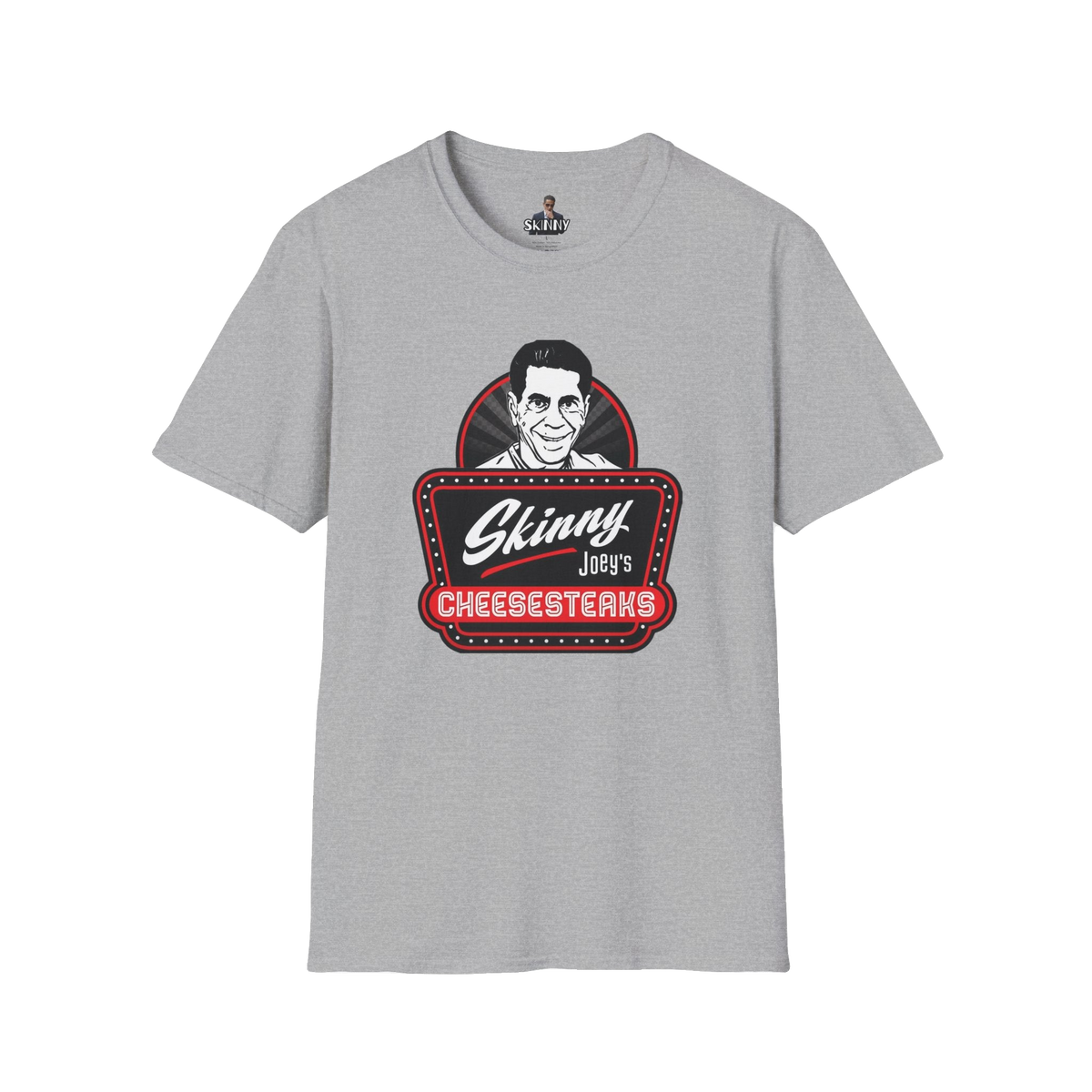 Skinny Joey's Cheesesteaks graphic tee in sport grey, South Philly streetwear