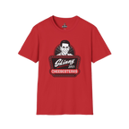 Skinny Joey's Cheesesteaks graphic tee in red, The Skinny with Joey Merlino podcast merch