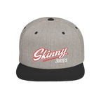 Skinny Joey's flat bill snapback hat in heather grey and black, The Skinny Podcast with Joey Merlino & Lil Snuff merch