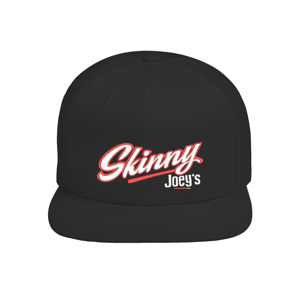 Skinny Joey's flat bill snapback hat in black, The Skinny with Joey Merlino podcast merch