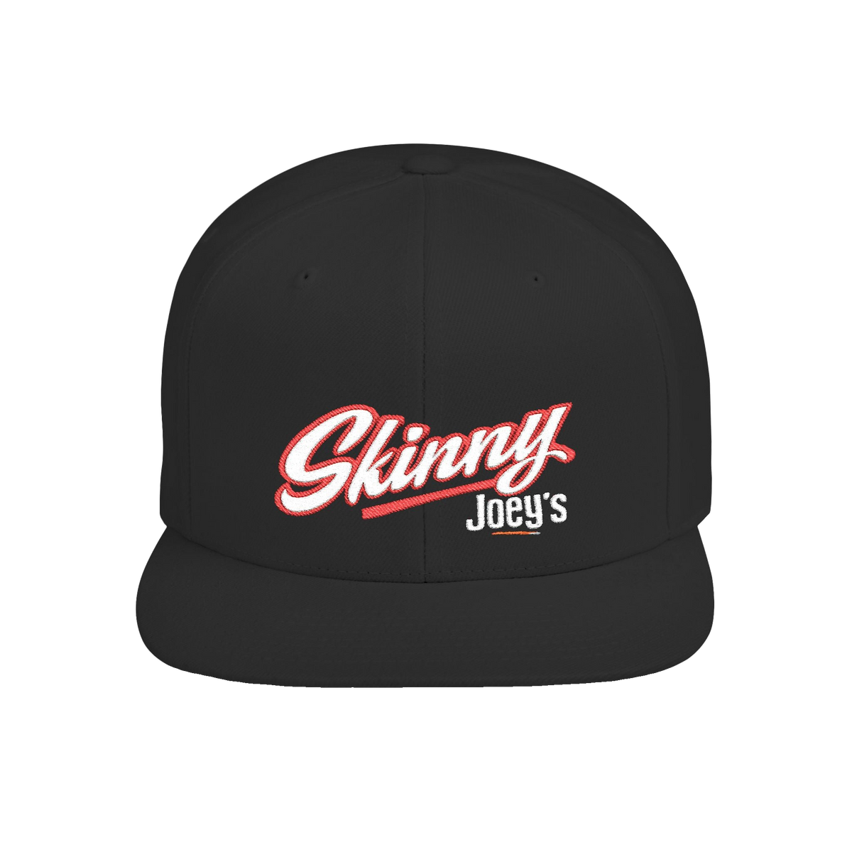 Skinny Joey's flat bill snapback hat in black, The Skinny with Joey Merlino podcast merch