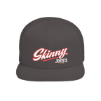 Skinny Joey's flat bill snapback hat in dark grey, Italian American pride apparel