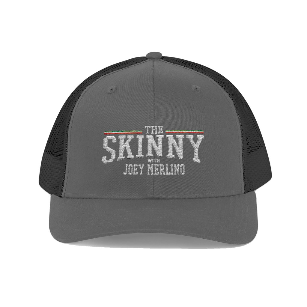 Joey Merlino mesh trucker hat in charcoal and black, Italian American pride apparel