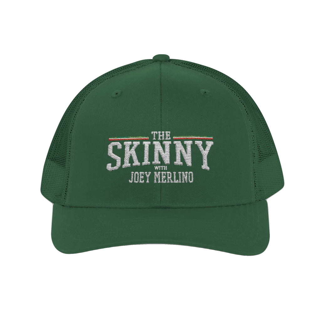 Joey Merlino mesh trucker hat in evergreen, Skinny Joey's Cheesesteaks apparel