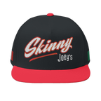 Skinny Joey's Italian edition flat bill cap in black and red, Italian American pride apparel