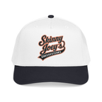 We Can Go Anywhere softball hat in black and white, Skinny Joey's Cheesesteaks apparel