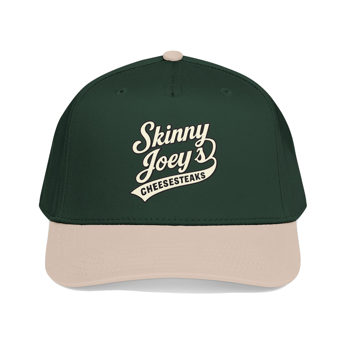 We Can Go Anywhere softball hat in khaki and dark green, South Philly streetwear