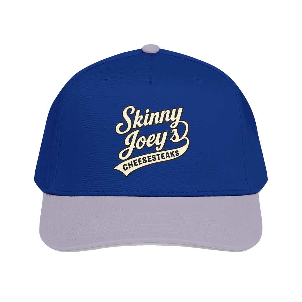 We Can Go Anywhere softball hat in grey and royal, Philadelphia streetwear