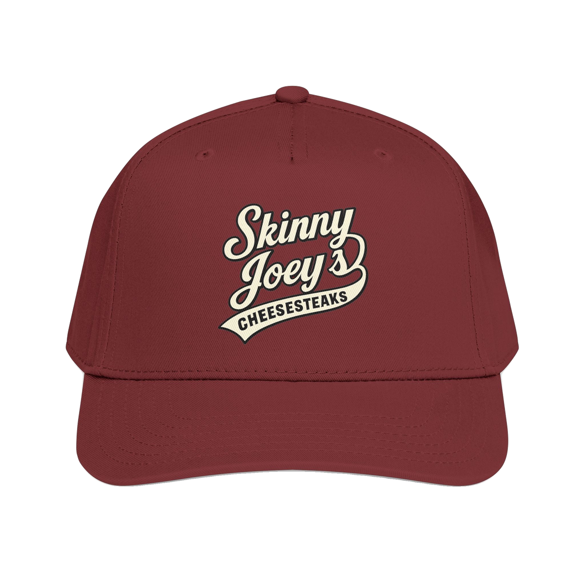 We Can Go Anywhere softball hat in maroon, Philly culture apparel