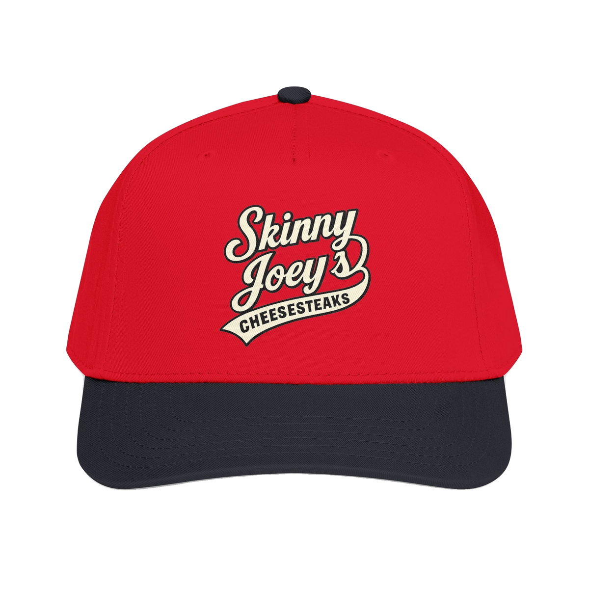We Can Go Anywhere softball hat in black and red, The Skinny Podcast with Joey Merlino & Lil Snuff merch