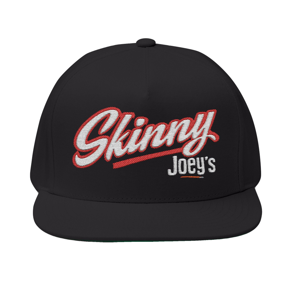 Skinny Joey's classic edition flat bill cap in black, Skinny Joey's Cheesesteaks apparel