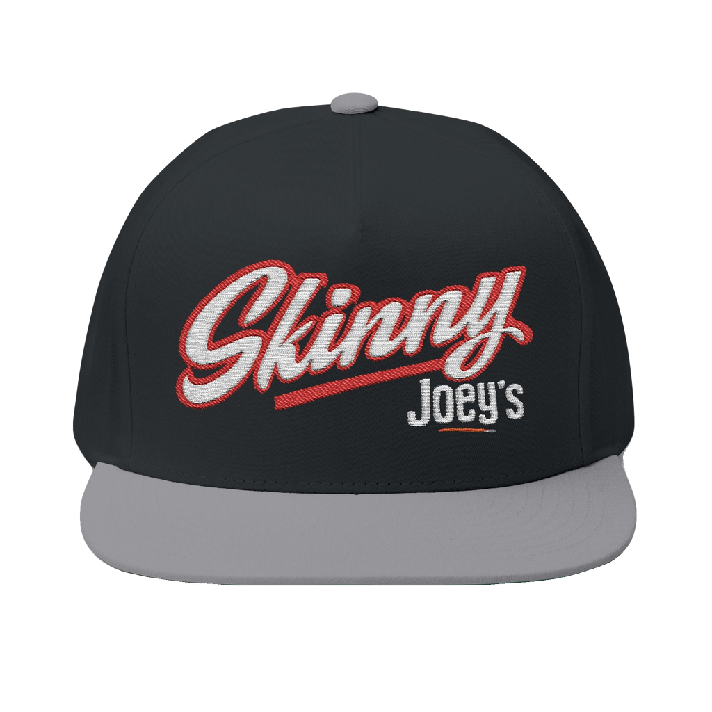 Skinny Joey's classic edition flat bill cap in black and grey, South Philly streetwear