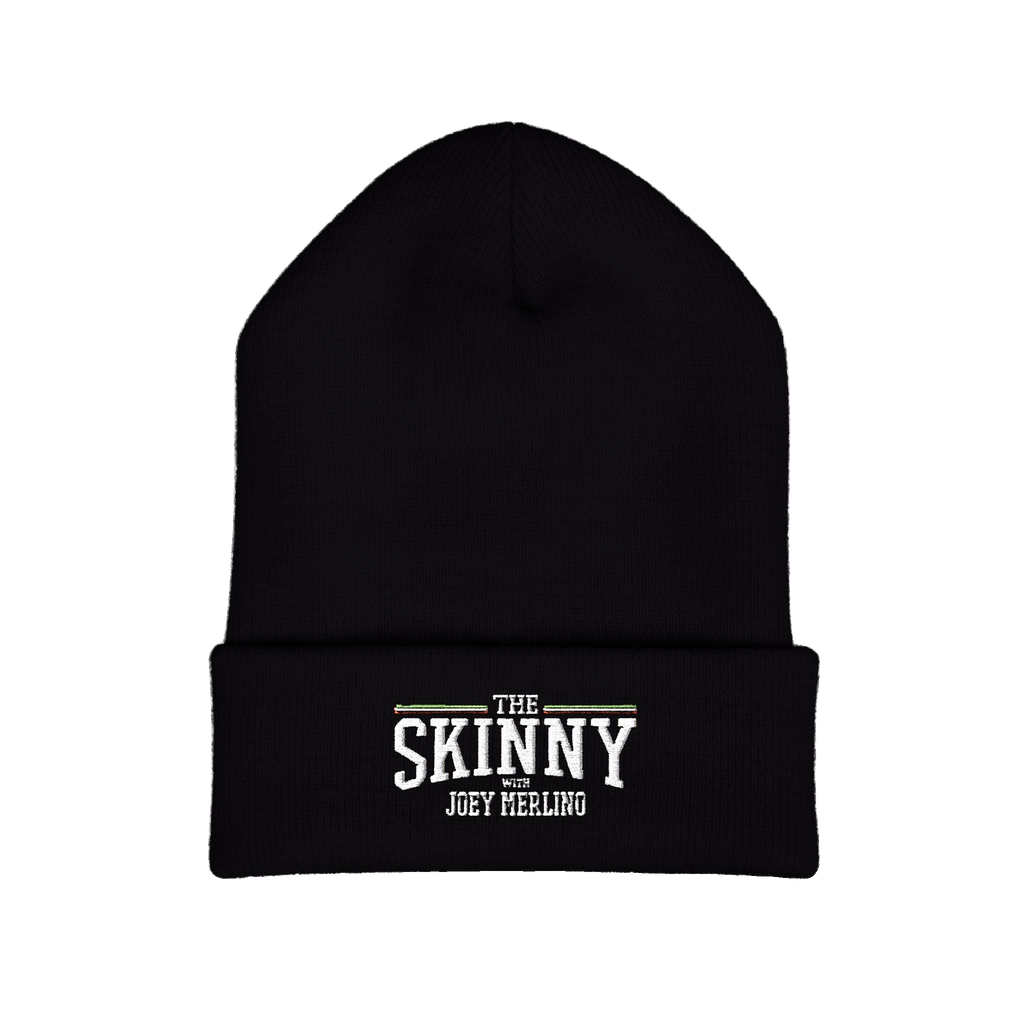 The Skinny embroidered cuffed beanie in black, Skinny Joey's Cheesesteaks apparel