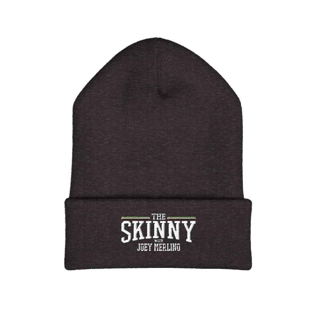 The Skinny embroidered cuffed beanie in dark grey, South Philly streetwear