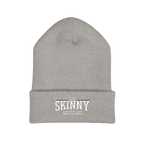 The Skinny embroidered cuffed beanie in heather grey, Italian American pride apparel