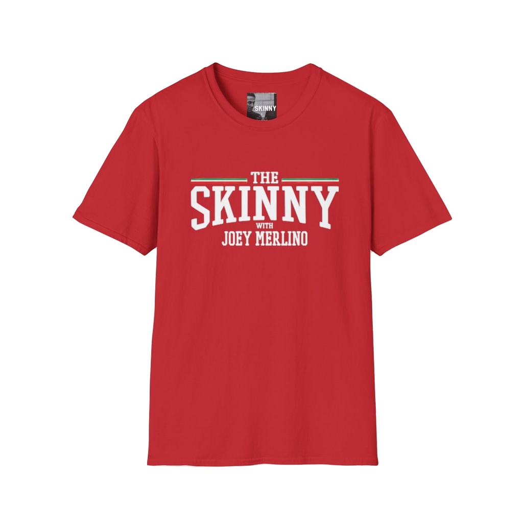The Skinny with Joey Merlino swag tee in red, South Philly streetwear