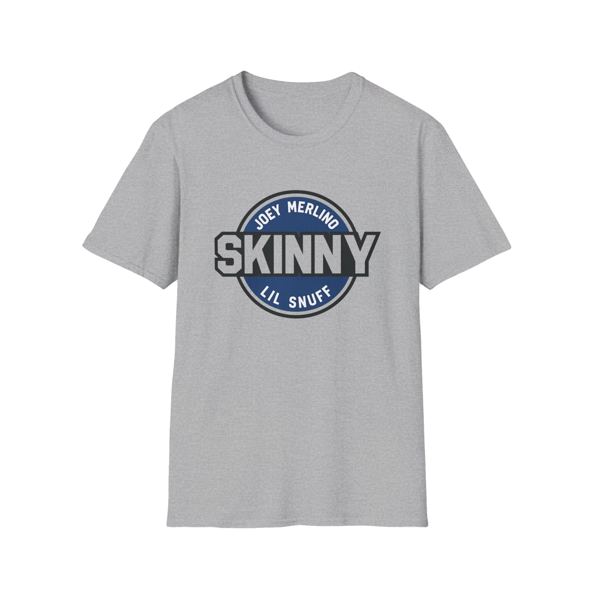Skinny Podcast logo graphic tee in sport grey, Italian American pride apparel