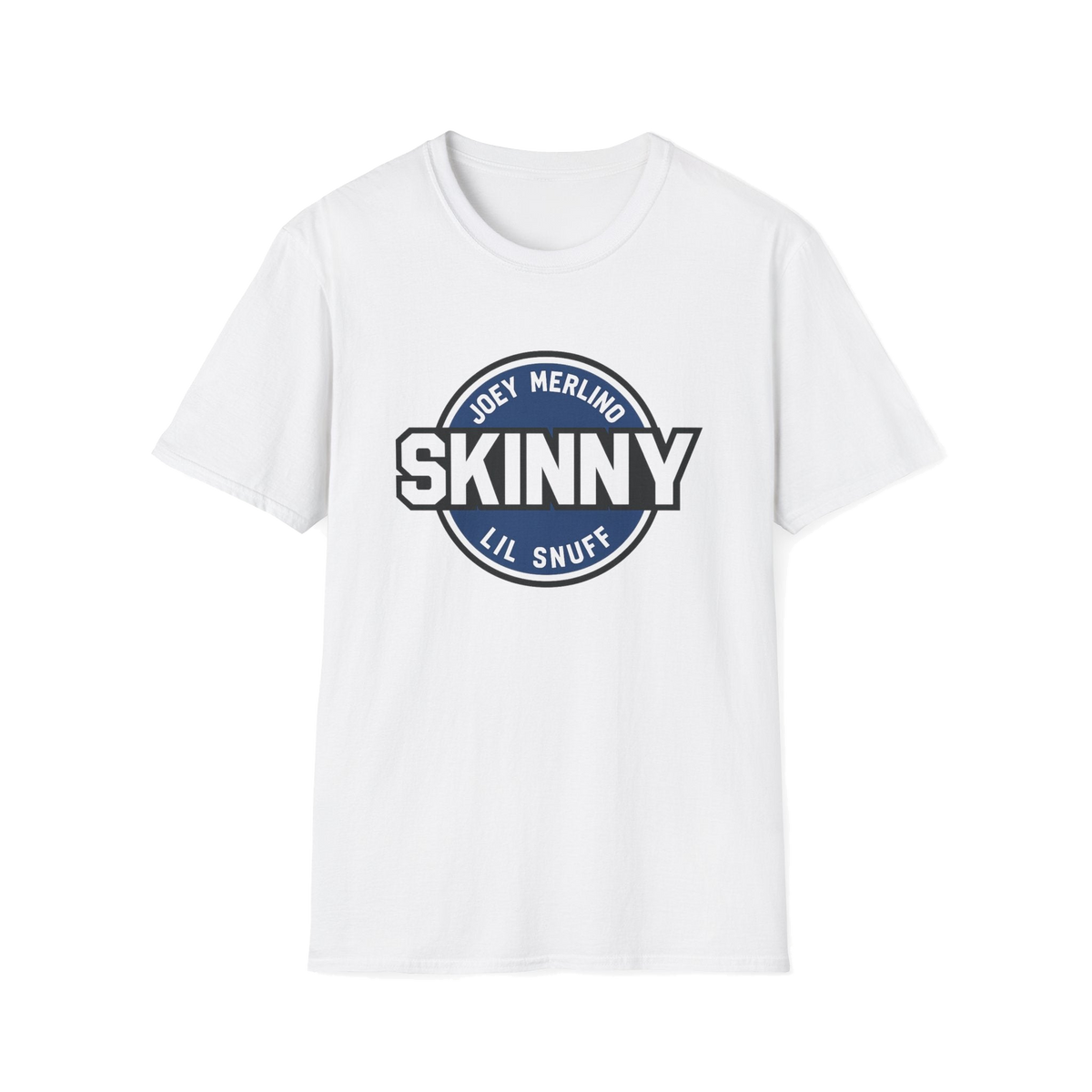 Skinny Podcast logo graphic tee in white, Philly culture apparel