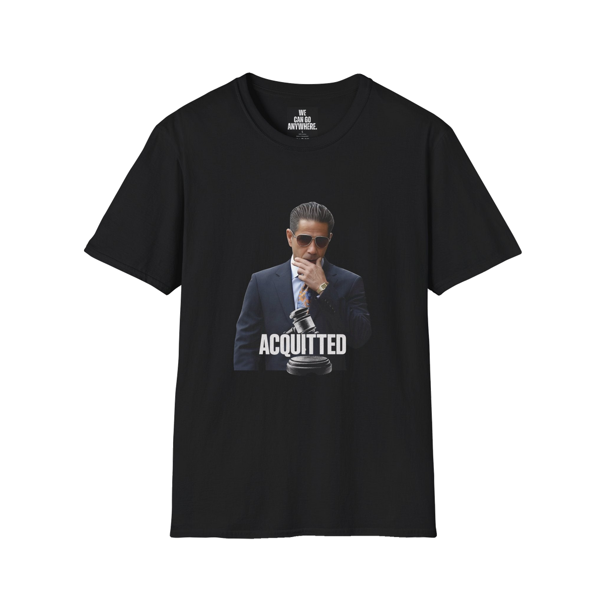 Joey Merlino Acquitted graphic tee, The Skinny with Joey Merlino podcast merch