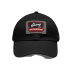 Skinny Joey leather patch dad hat in black and grey patch, The Skinny Podcast with Joey Merlino & Lil Snuff merch