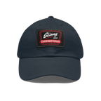 Skinny Joey leather patch dad hat in navy and black patch, Italian American pride apparel