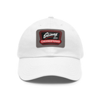 Skinny Joey leather patch dad hat in white and grey patch, The Skinny Podcast with Joey Merlino & Lil Snuff merch