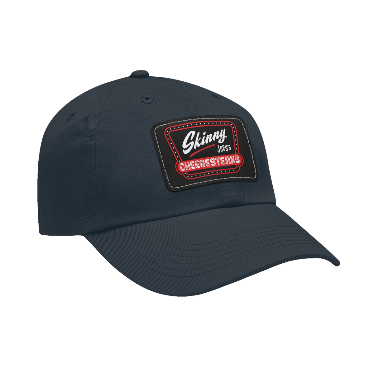 Skinny Joey leather patch dad hat, gallery photo 29, The Skinny with Joey Merlino podcast merch