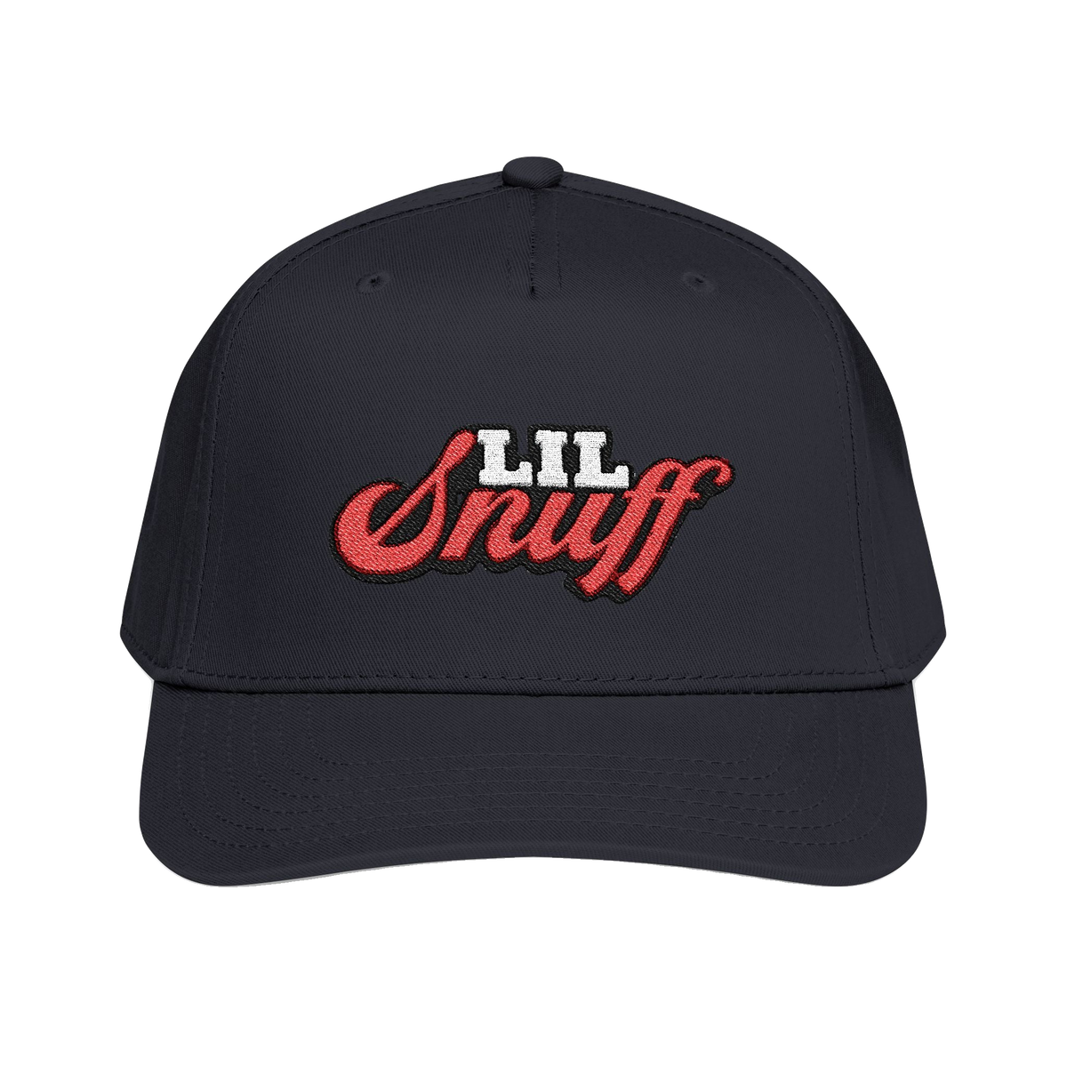 Lil Snuff retro script dad hat in black, Philadelphia streetwear