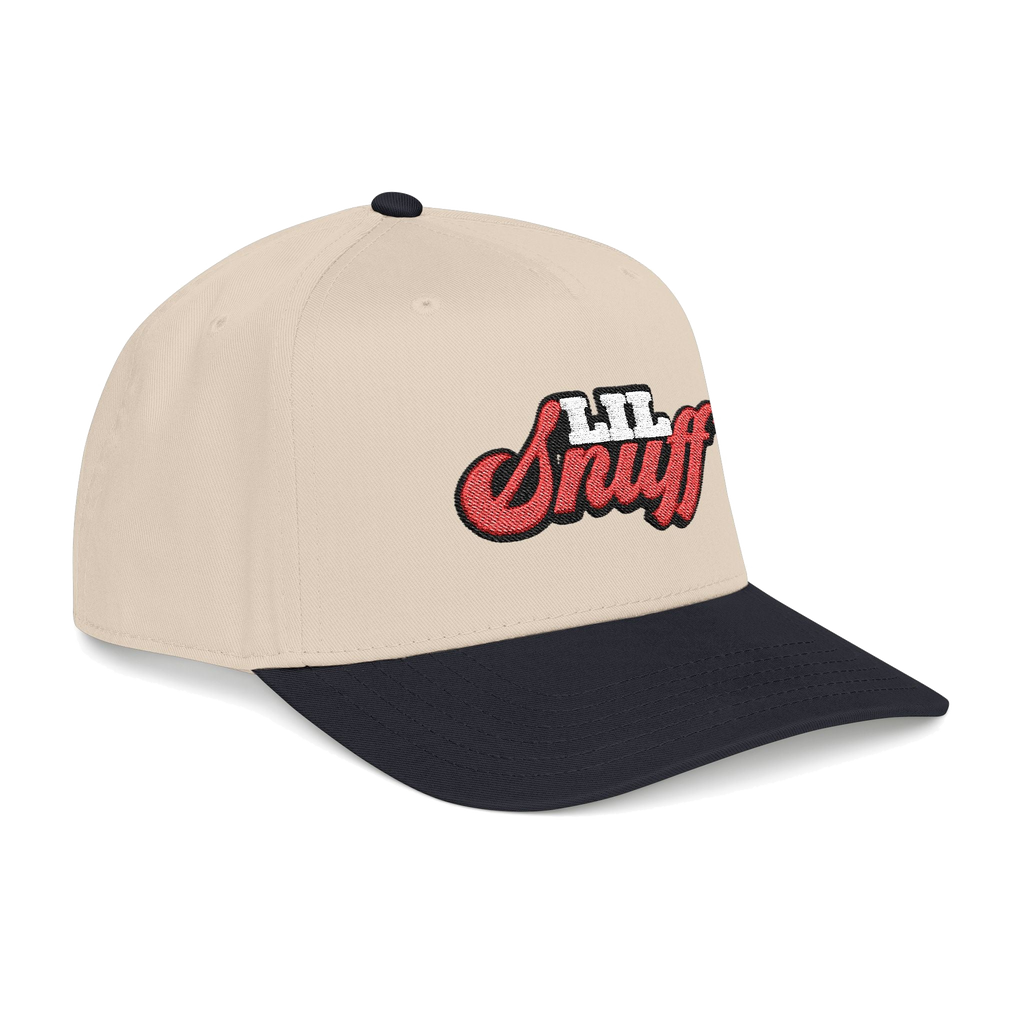 Lil Snuff retro script dad hat, The Skinny with Joey Merlino podcast merch