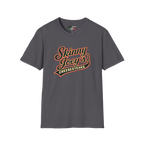 Skinny Joey's retro logo graphic tee in charcoal, Skinny Joey's Cheesesteaks apparel