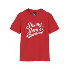 Skinny Joey's retro logo graphic tee in red, South Philly streetwear