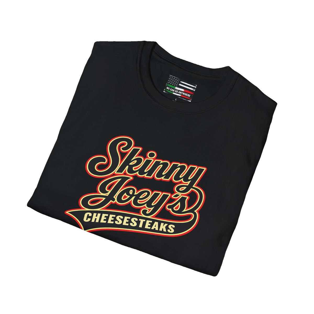 Skinny Joey's retro logo graphic tee, Italian American pride apparel