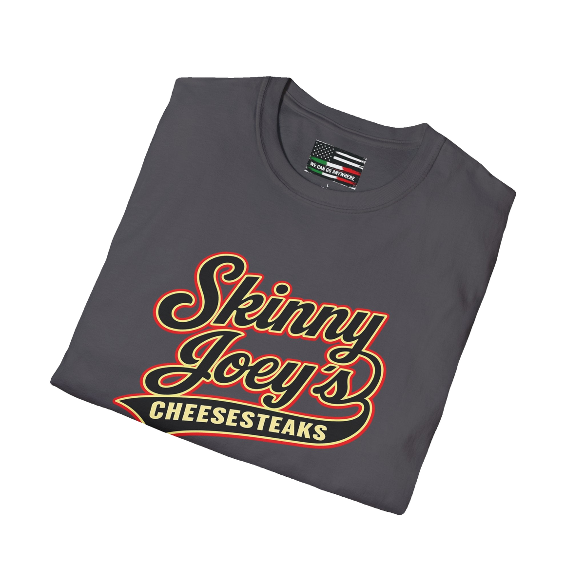 Skinny Joey's retro logo graphic tee, gallery photo 14, The Skinny with Joey Merlino podcast merch