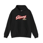 Skinny Joey's retro script logo hoodie in black, The Skinny Podcast with Joey Merlino & Lil Snuff merch