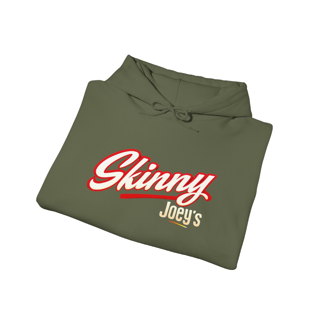 Skinny Joey's retro script logo hoodie, Philly culture apparel