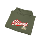 Skinny Joey's retro script logo hoodie, Philly culture apparel