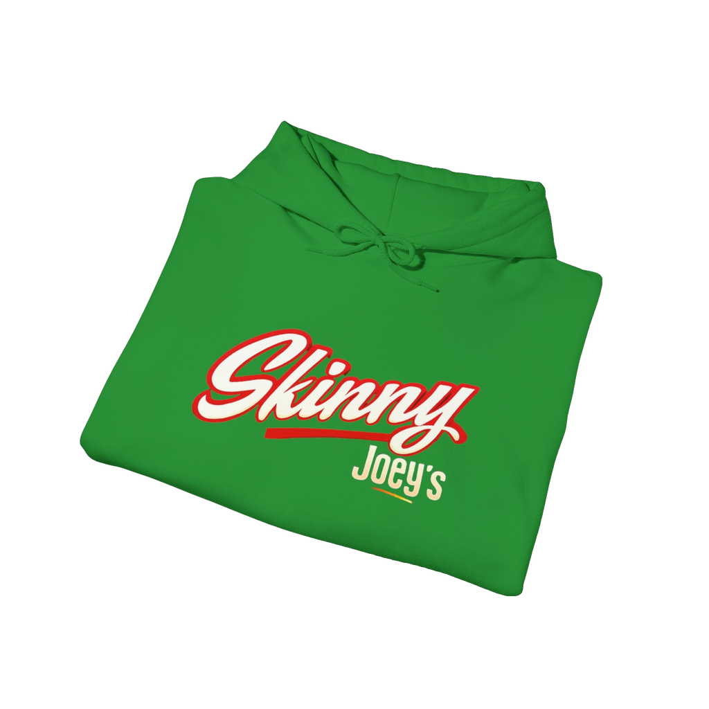 Skinny Joey's retro script logo hoodie, The Skinny with Joey Merlino podcast merch