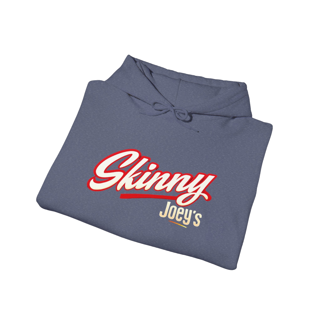 Skinny Joey's retro script logo hoodie, Italian American pride apparel