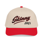 Joey Merlino logo mid-profile snapback in red and natural, Skinny Joey's Cheesesteaks apparel