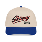 Joey Merlino logo mid-profile snapback in royal and natural, The Skinny with Joey Merlino podcast merch